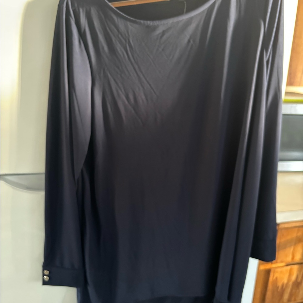 Nina Leonard Classic navy blue Blouse